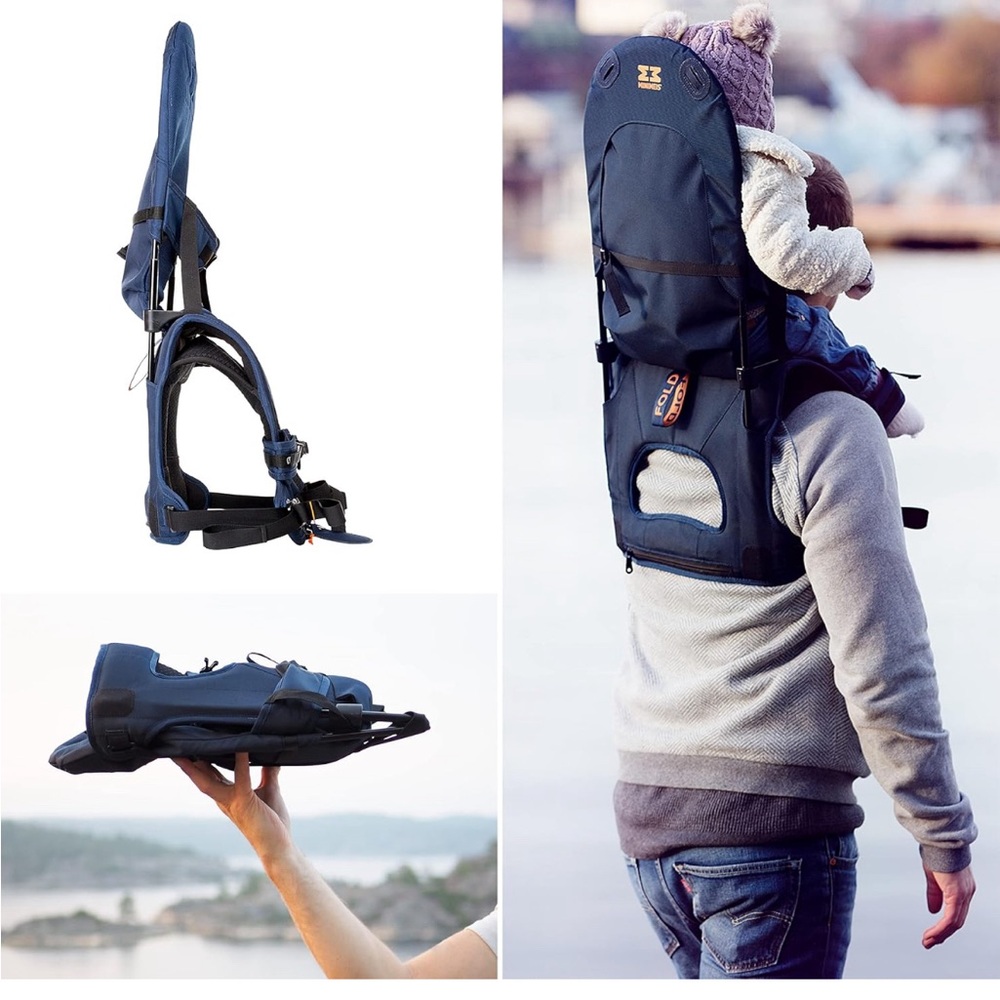 MiniMeis | Lightweight Foldable Child Shoulder Carrier |  6m to 4yrs old | Navy